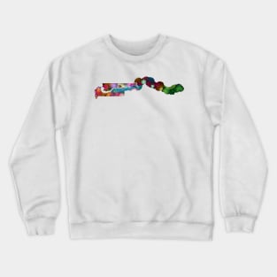 Spirograph Patterned Gambia Regions Map Crewneck Sweatshirt